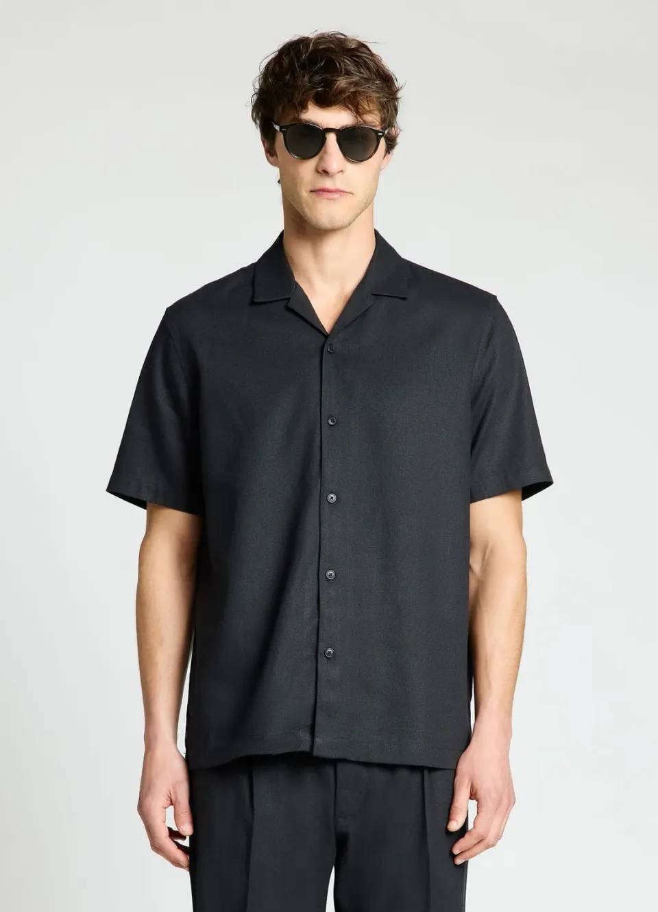Calliope chemise bowling homme misto lino relaxed