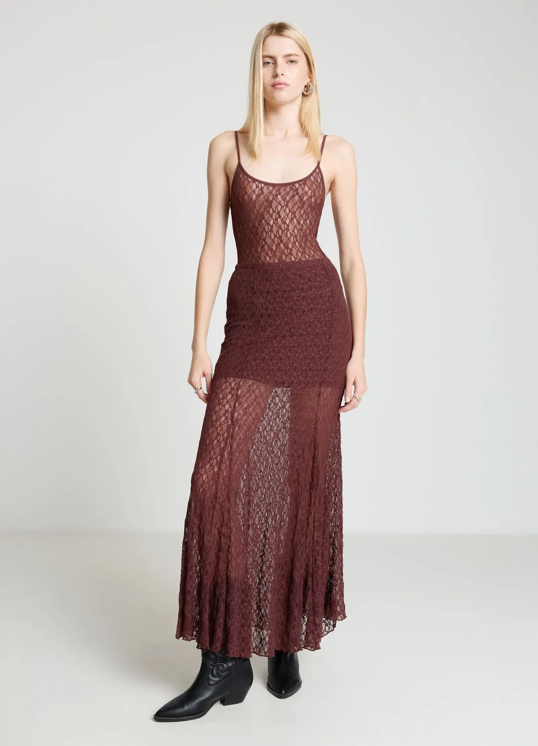 Calliope Gonna longuette in pizzo jupe midi dentelle