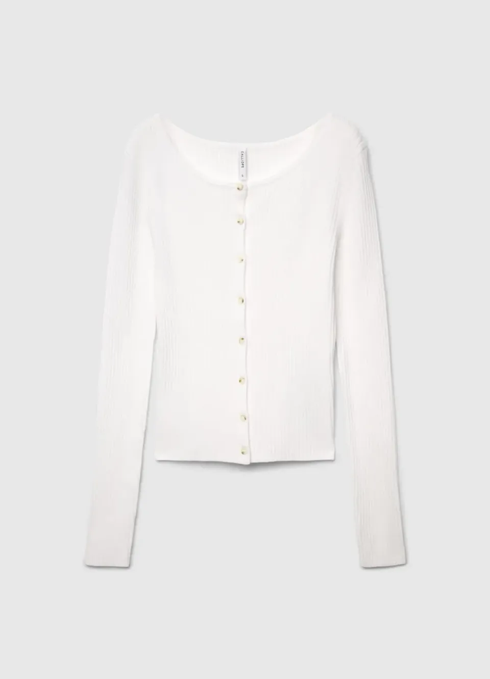 Calliope cardigan femme côtelé boutons col rond
