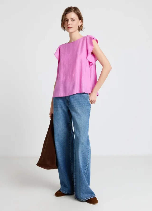 Calliope blouse volants chemisier uni femme