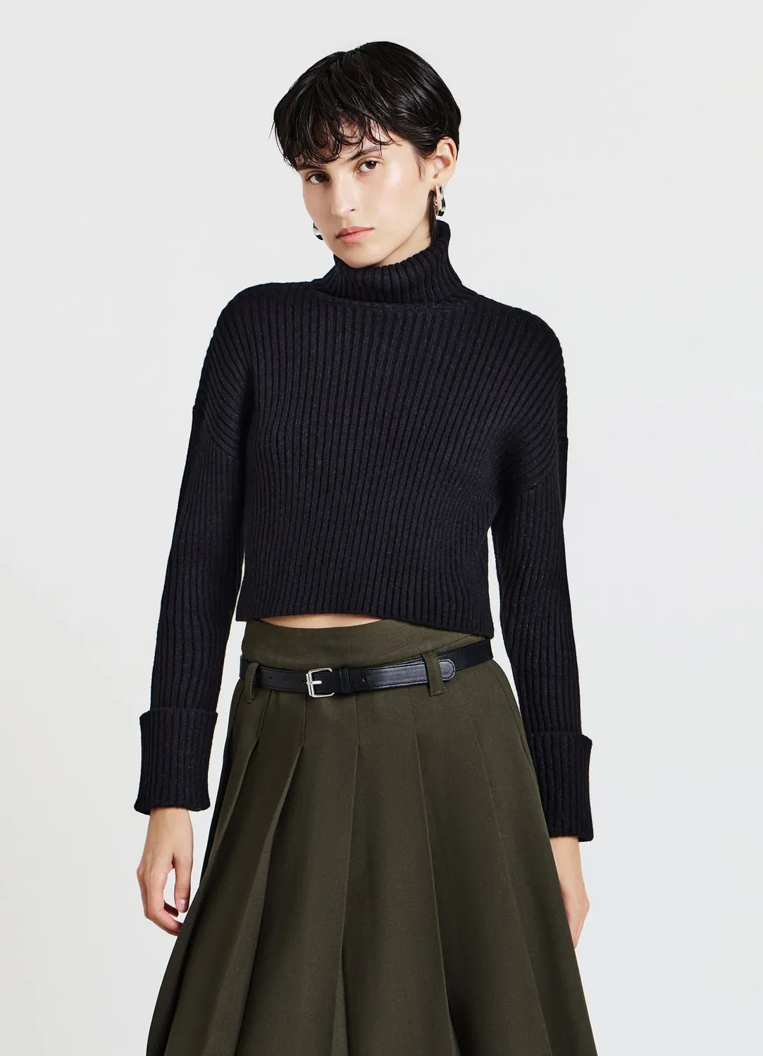 Calliope pull col haut côtelé femme