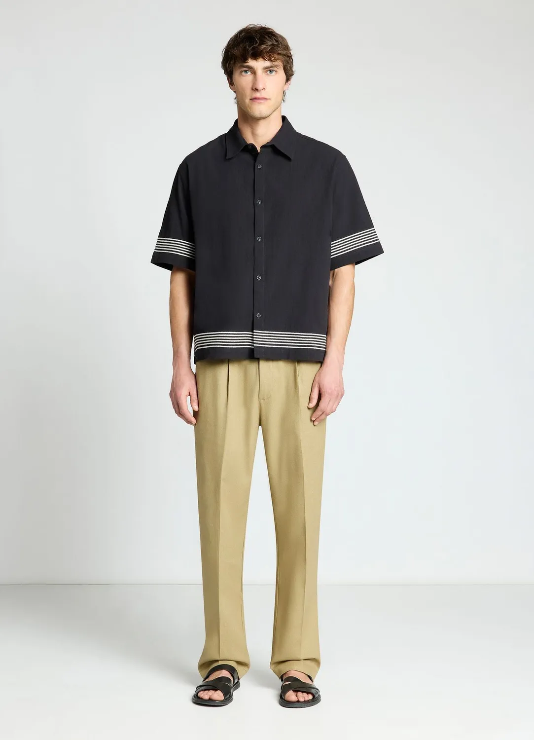Calliope chemise boxy homme rayures contraste