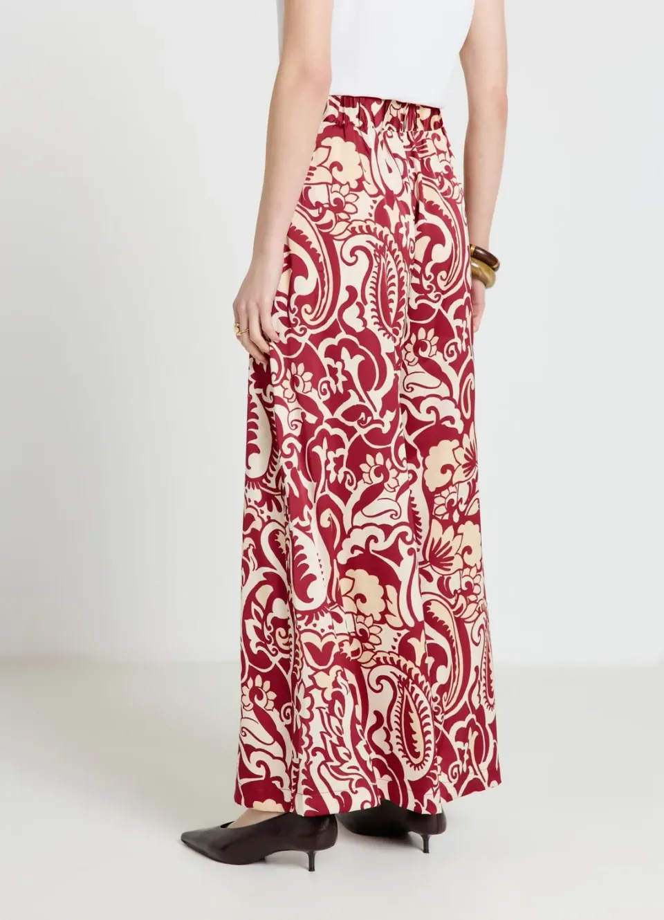 Calliope pantalon large femme paisley taille élastique