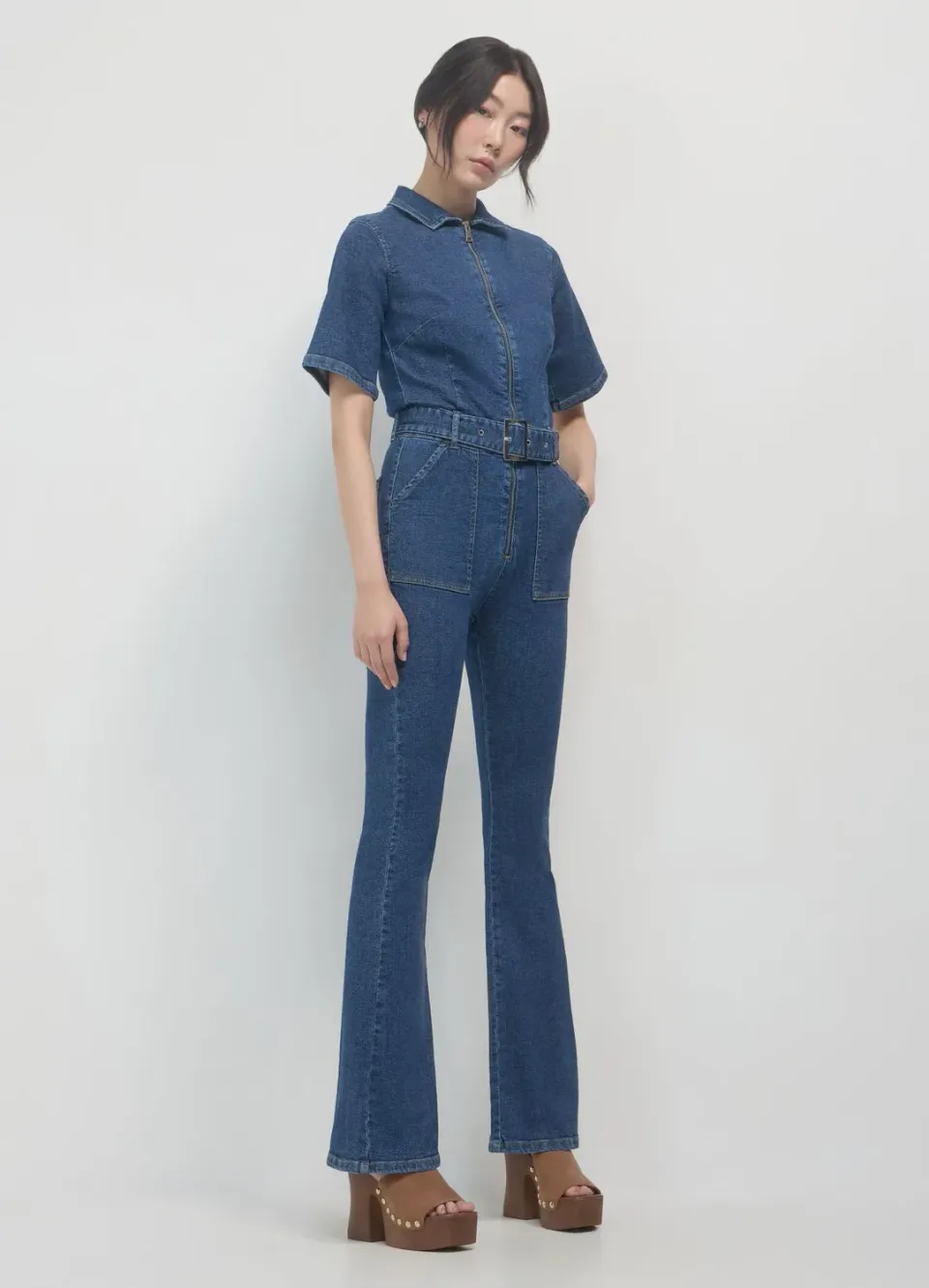 Calliope denim combinaison femme jean à ceinture