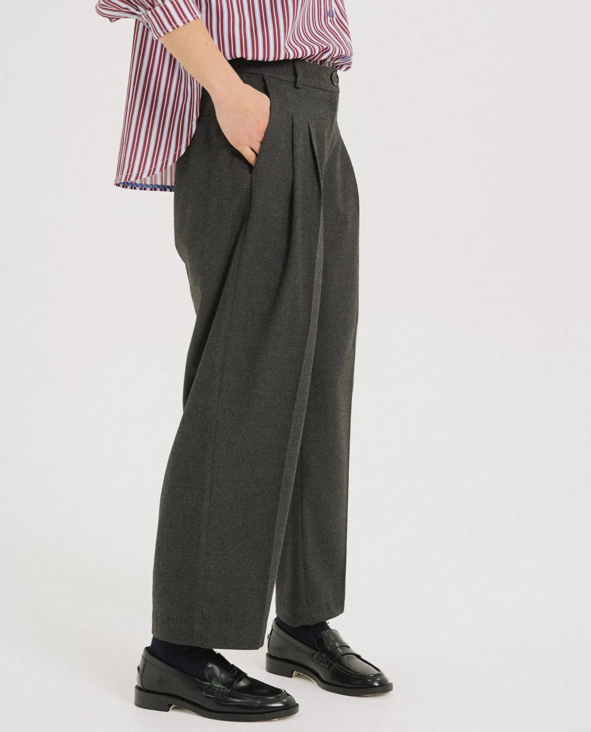 Tinsels Pepa pantalon 7/8 anthracite flanelle
