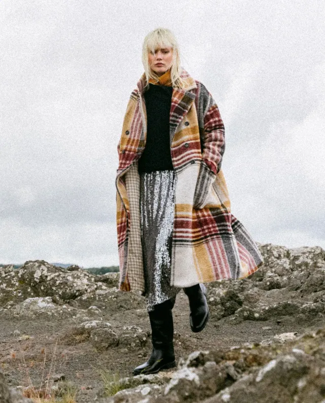 Tinsels Daniel Carpenters manteau carreaux lainage