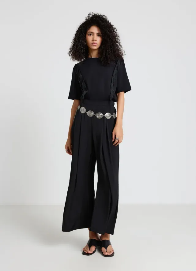 Calliope jupe-culotte satinée femme longue