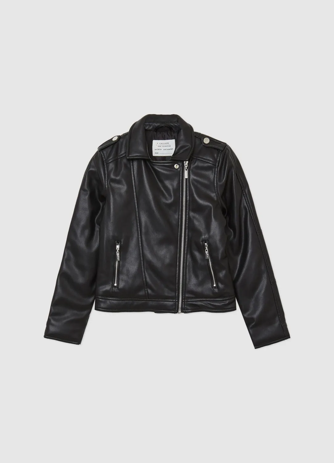 Calliope blouson biker fille similicuir zip asymétrique