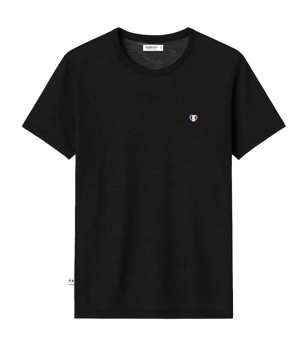 Cocorico Iconique t-shirt homme noir lin