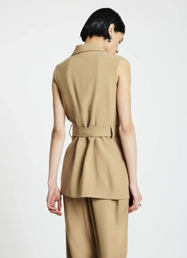 Calliope gilet double boutonnage femme ceinture