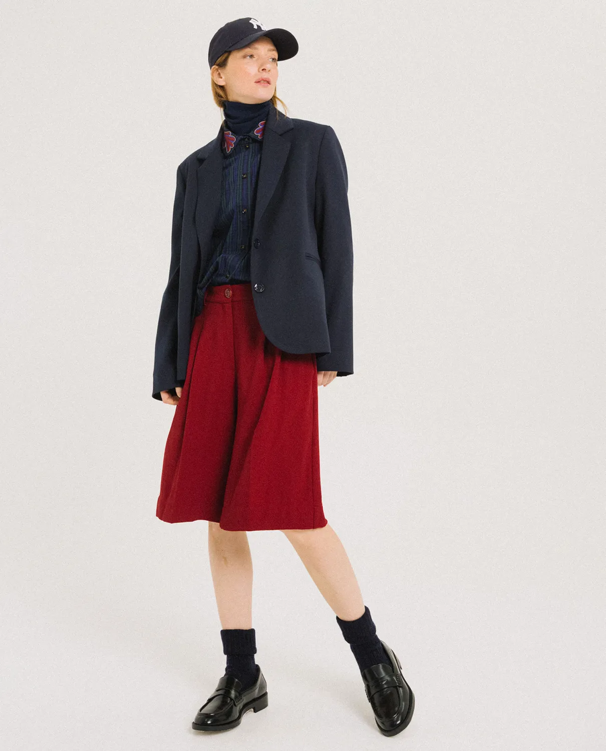 TINSELS FANZINE NAVY veste tailleur gabardine