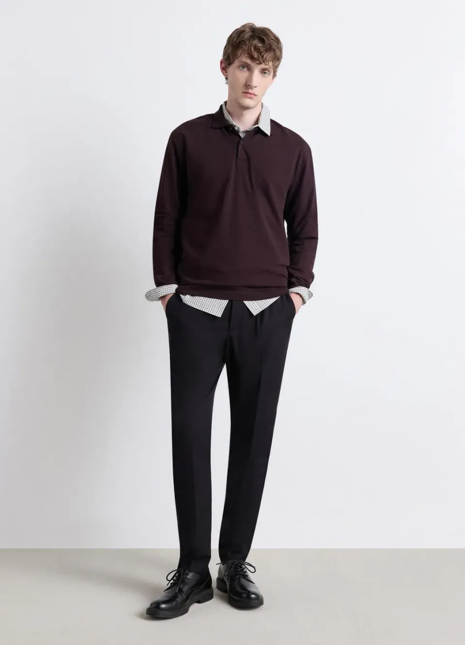Calliope polo coton piqué homme manches longues uni