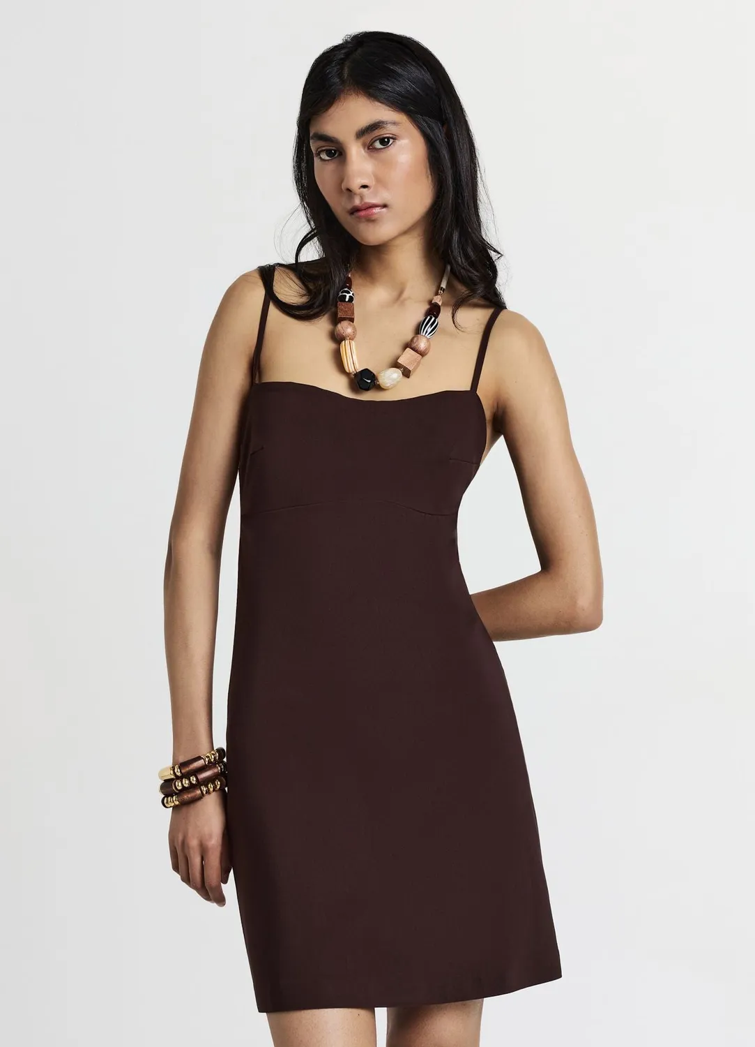 Calliope robe courte unie femme bretelles fines