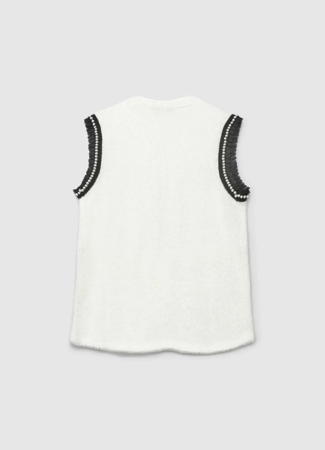 Calliope Maglia smanicata passamaneria top col V