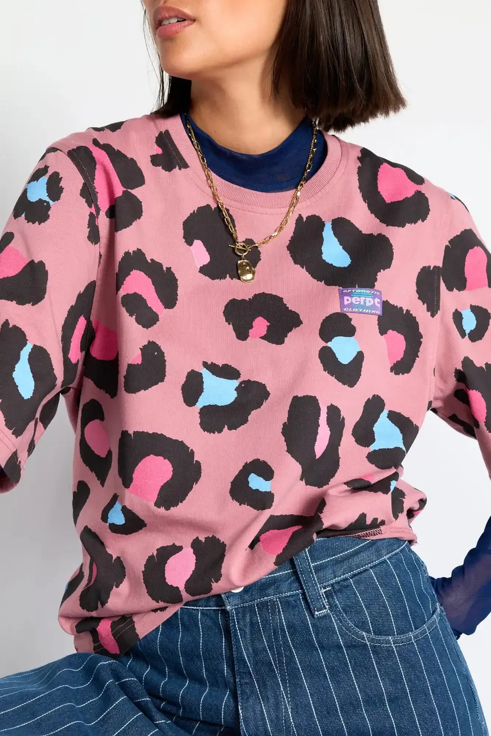 Perpète Sacha tee-shirt rose léopard coton bio