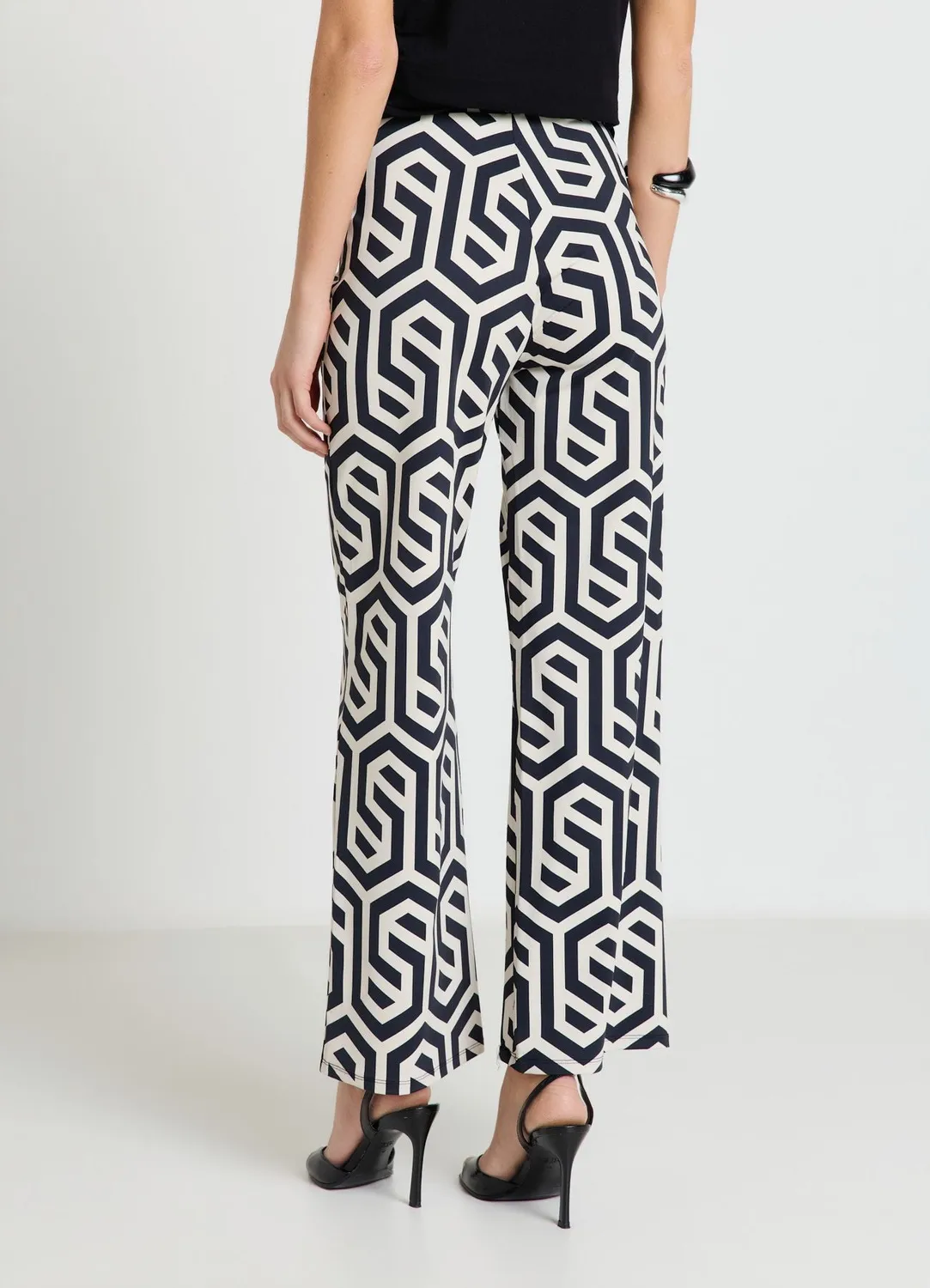 Calliope Pantalon palazzo femme imprimé géométrique