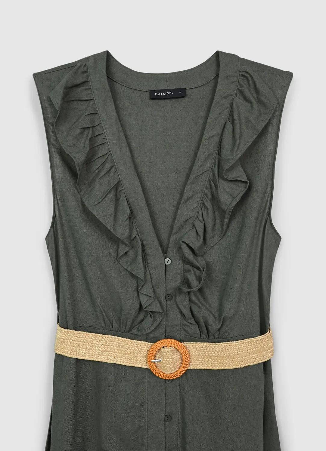 Calliope Atelier robe chemisier femme volants ceinture