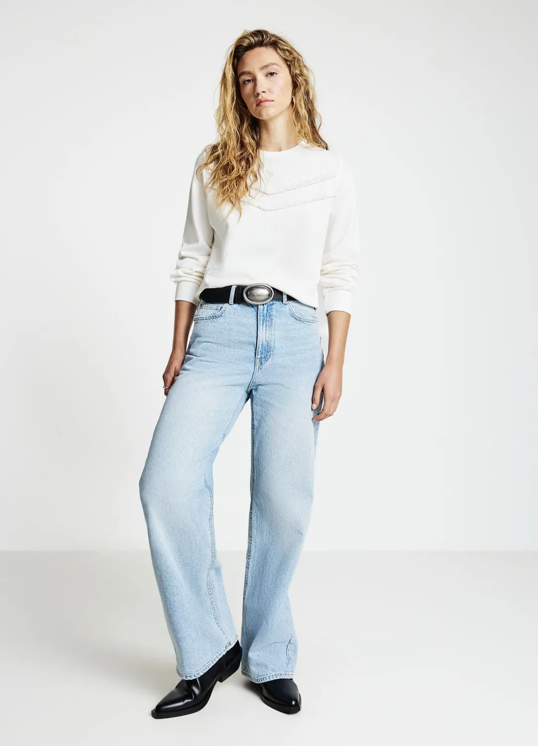 Calliope Sweat col rond à franges femme uni