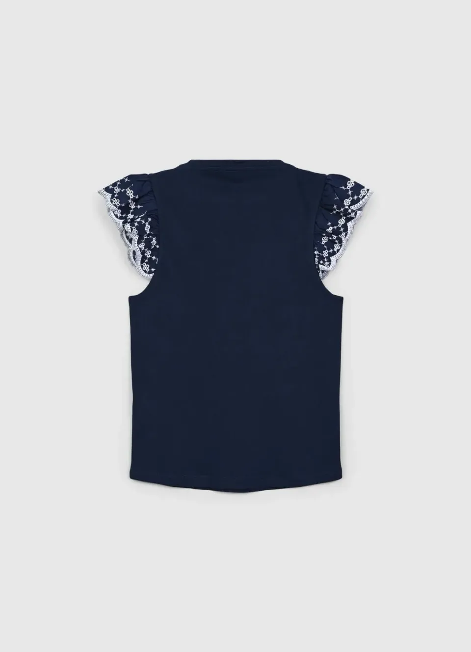 Calliope t-shirt côtelé femme volants coton