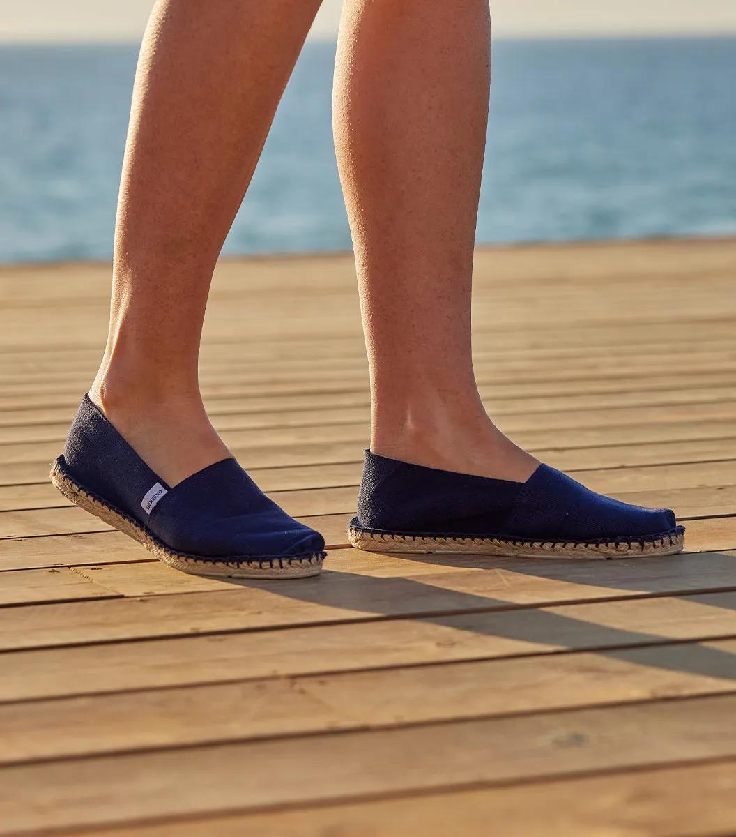 Cocorico espadrille femme marine coton jute