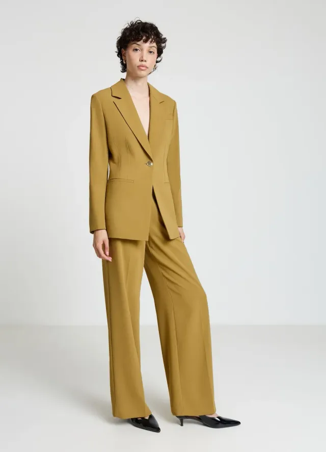 Calliope monopetto blazer crêpe femme pinces