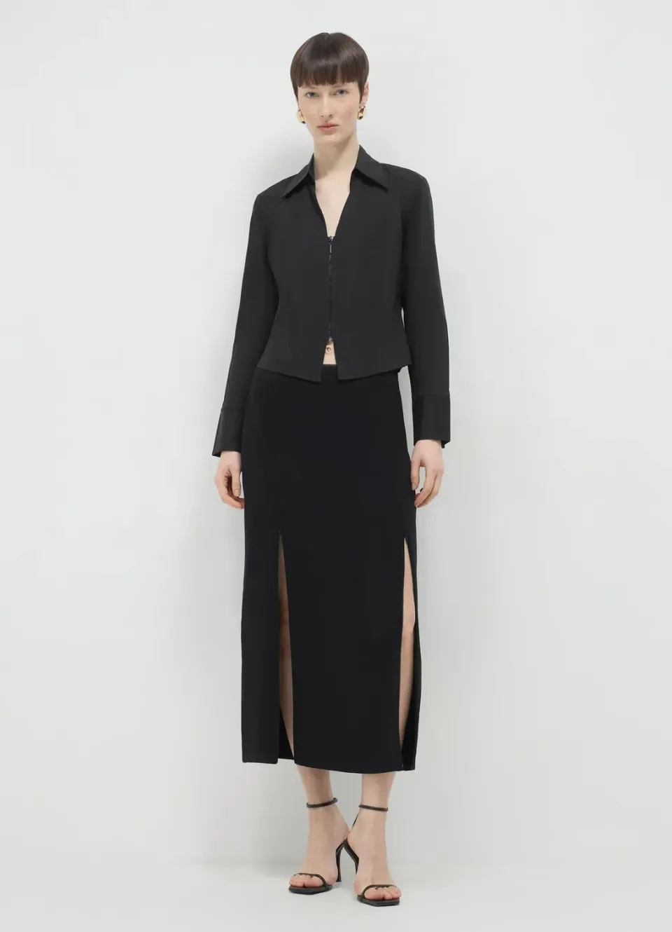 Calliope Jupe midi à fentes femme coupe droite