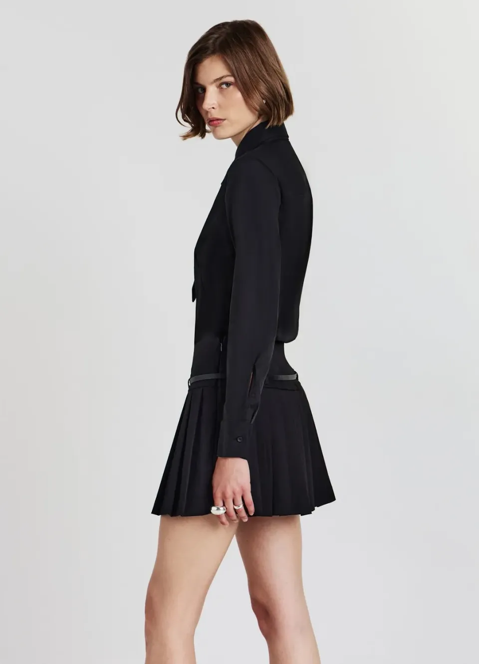 Calliope Plissée jupe-short femme plis ceinture
