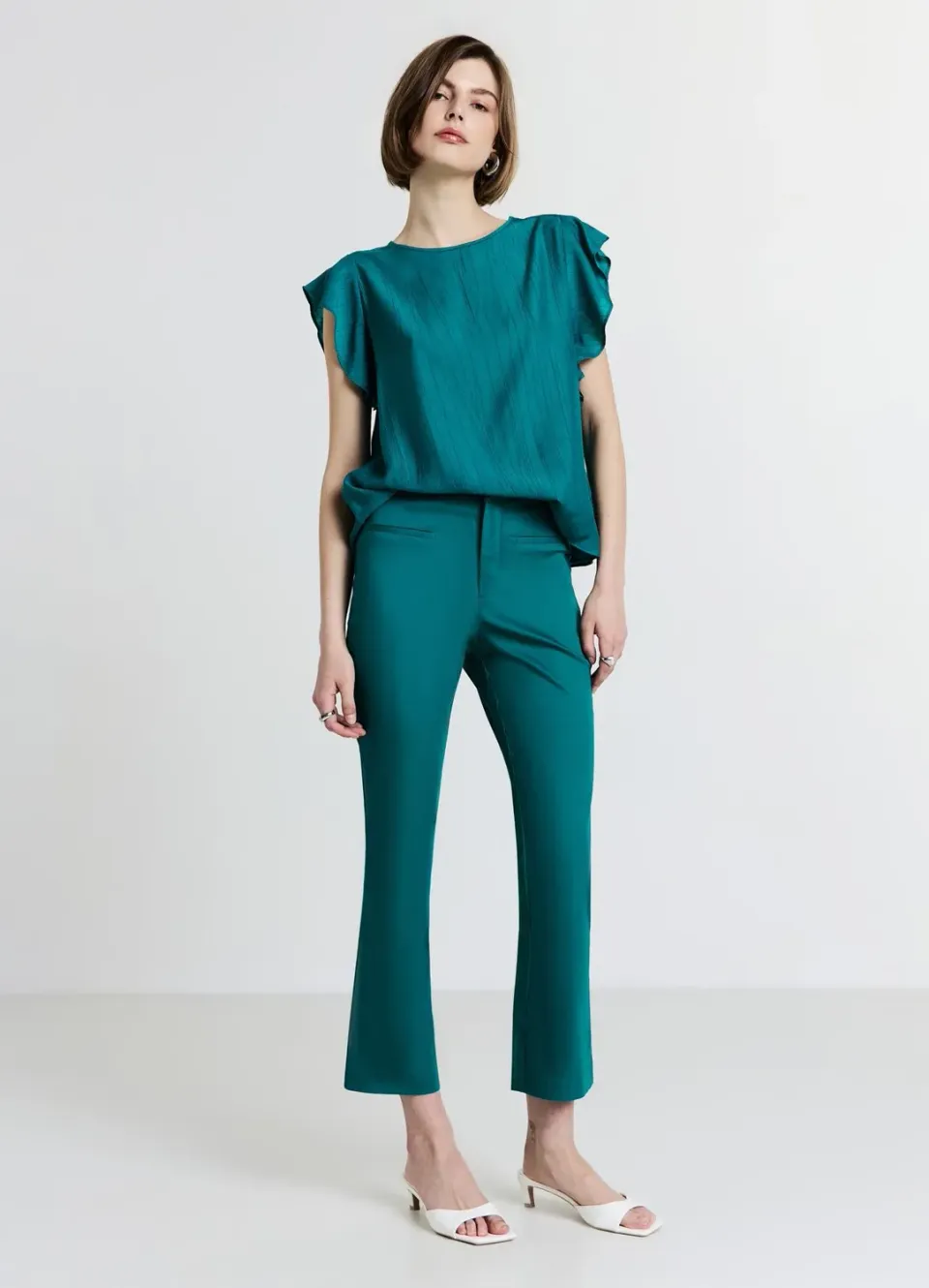 Calliope blouse manches volants femme unie