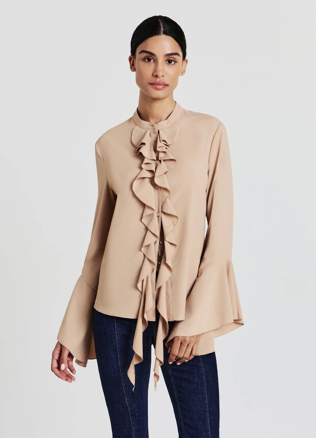 Calliope serafino blouse femme volants manches longues