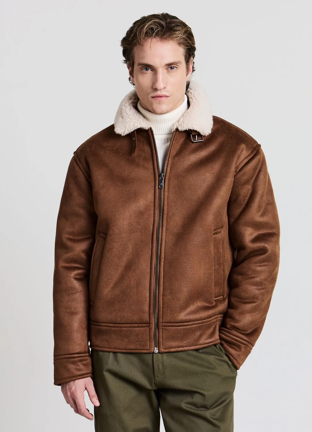 Calliope Blouson simili-mouton homme col bouclé