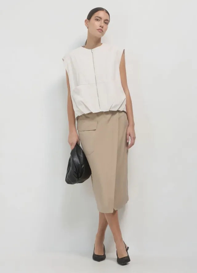 Calliope jupe panneau femme coton ceinture à nouer