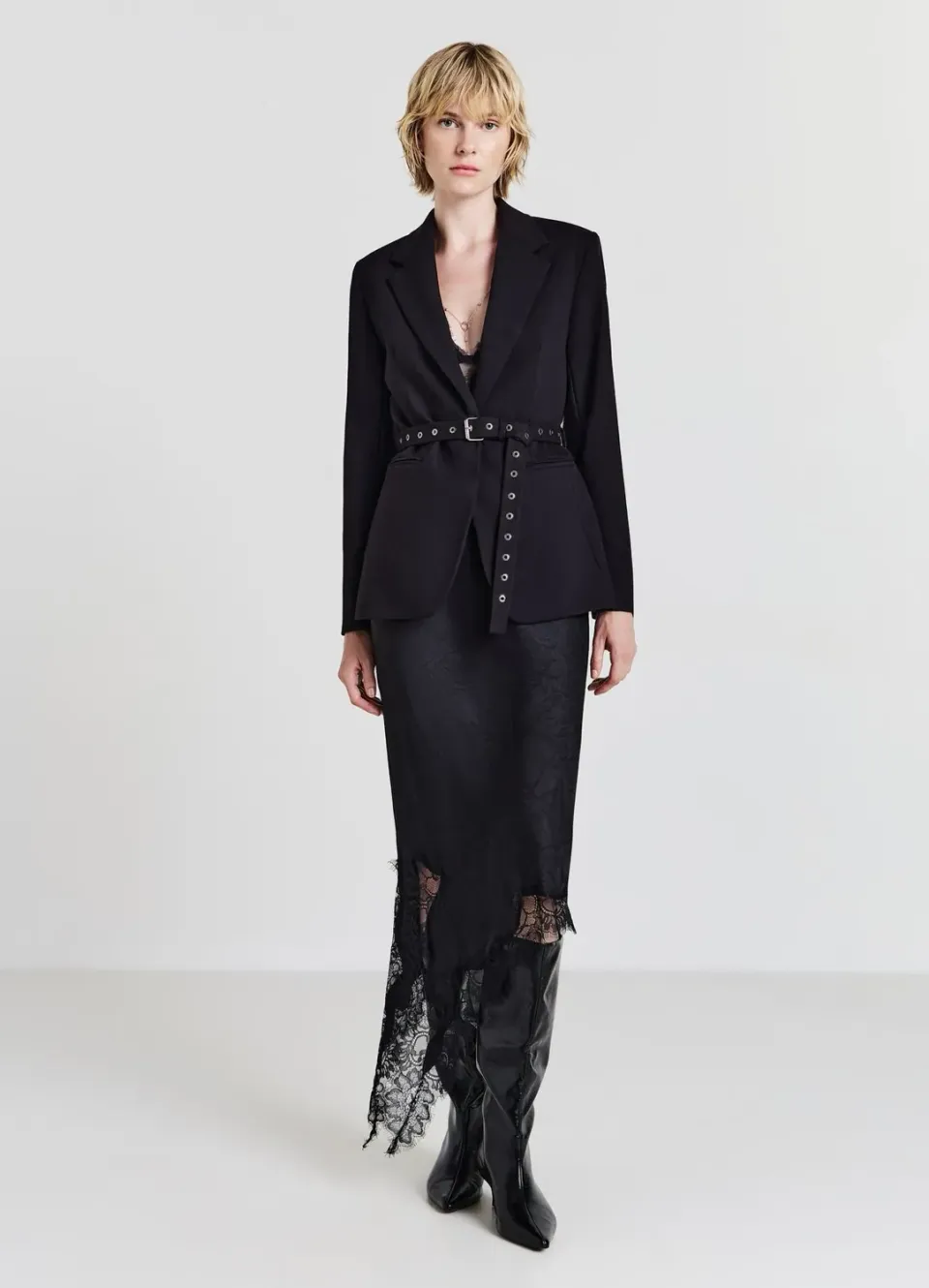 Calliope Blazer femme ceinturé boucles monopetto