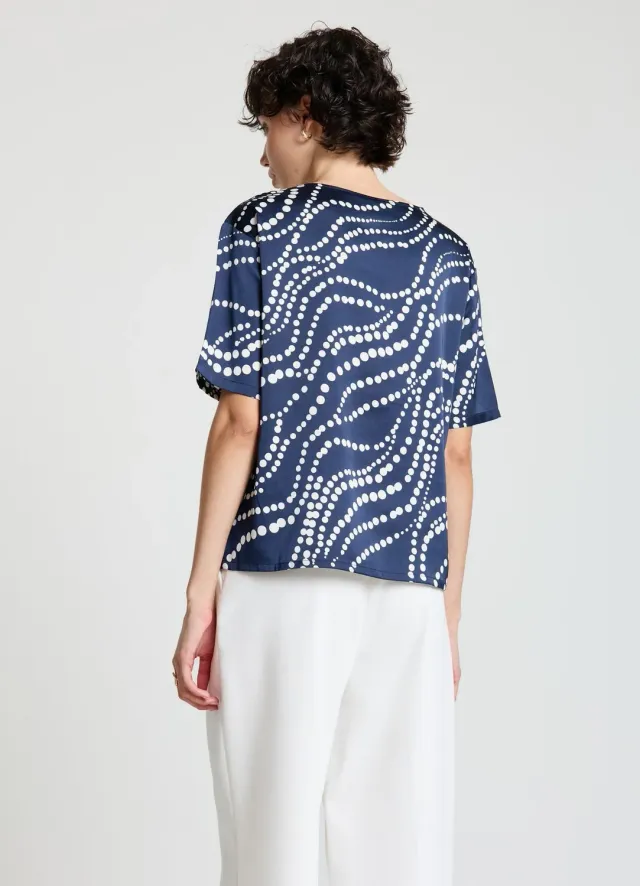 Calliope t-shirt satin femme imprimé géométrique