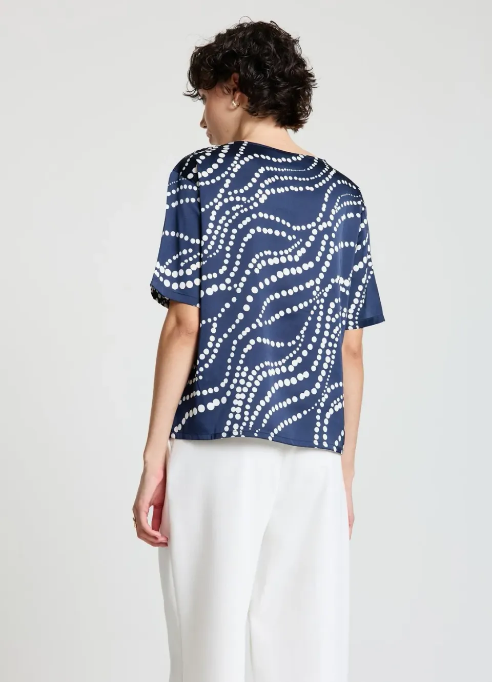 Calliope t-shirt satin femme imprimé géométrique
