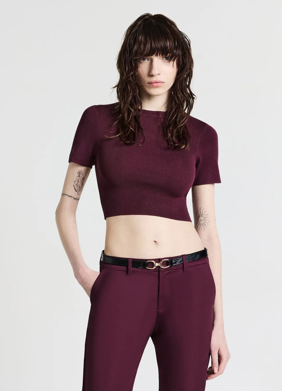 Calliope t-shirt uni femme col rond manches courtes