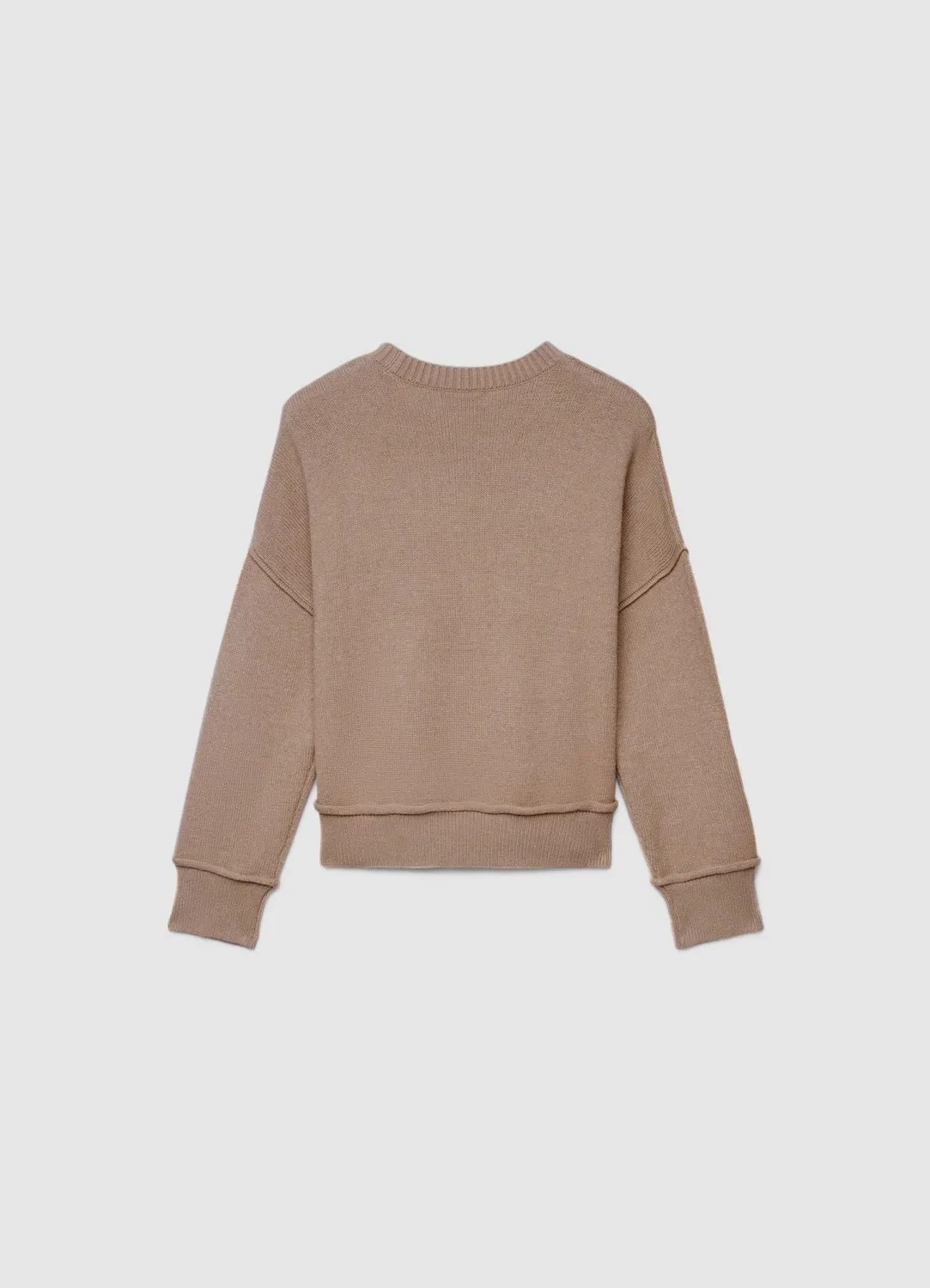Calliope pull femme col rond uni bord franc