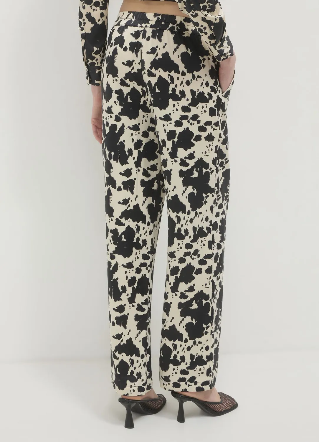 Calliope pantalon effet satin femme à motif