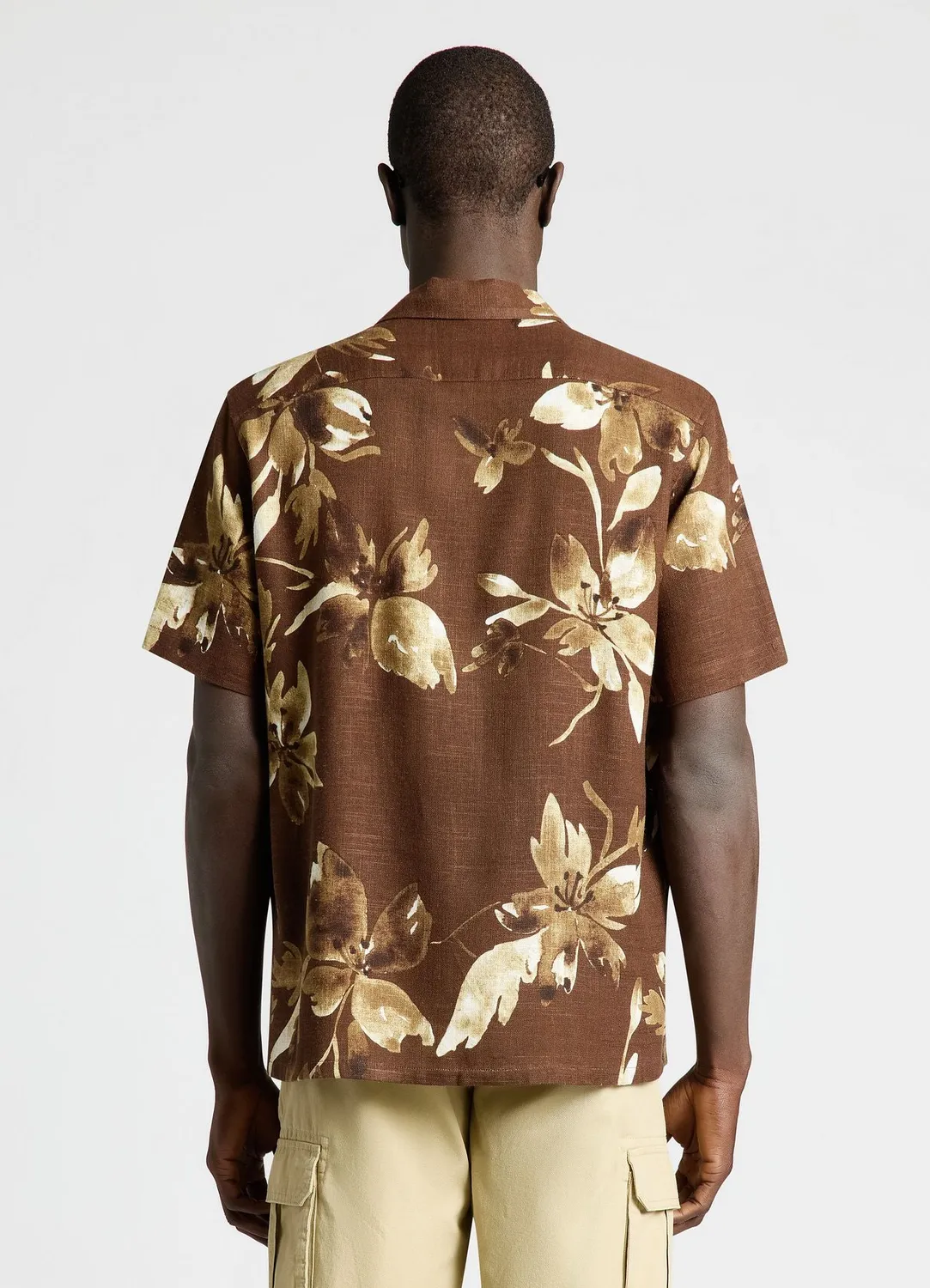 Calliope chemise homme fleurs lin manches courtes