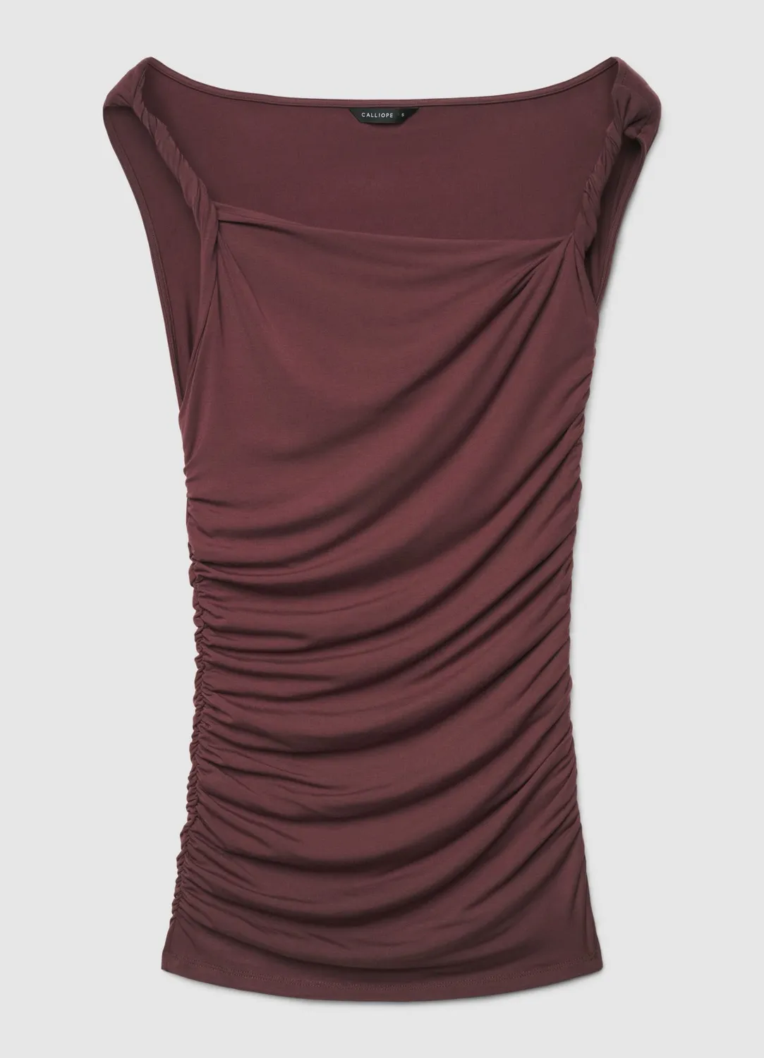 Calliope top femme froncé col bateau