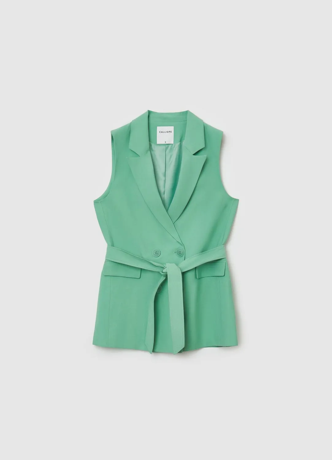 Calliope gilet double boutonnage femme avec ceinture