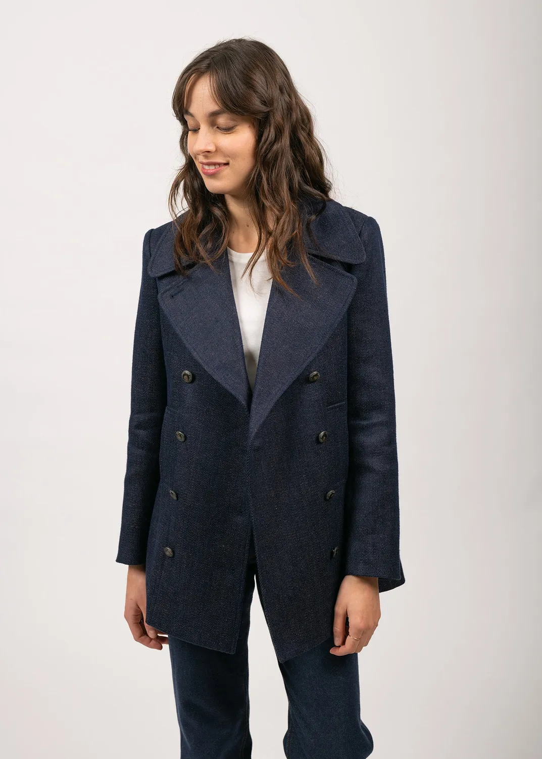 Saint James Héritage caban femme indigo chanvre