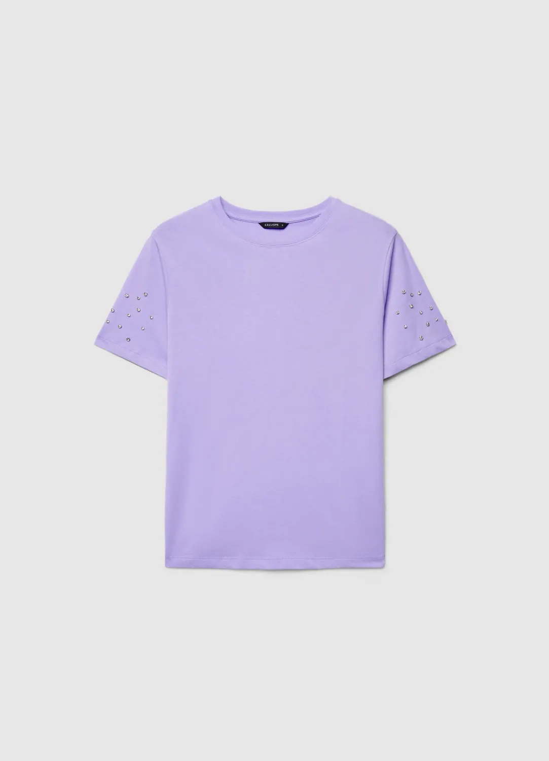 Calliope t-shirt strass femme manches courtes uni