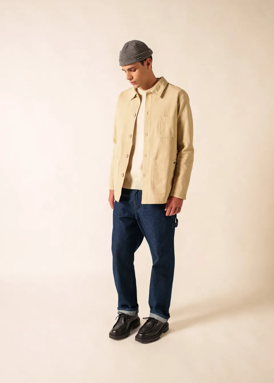 Saint James Sirocco veste coton sable coupe droite