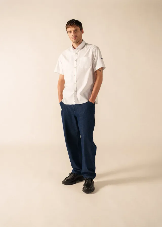Saint James Amboise chemise blanche coton manches courtes