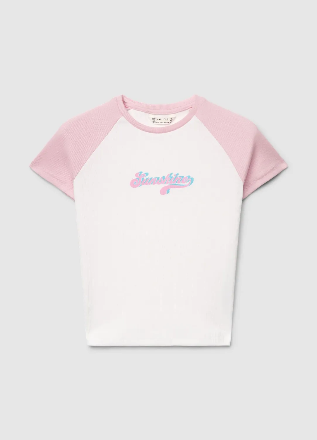 Calliope T-shirt fille manches courtes à texte col rond