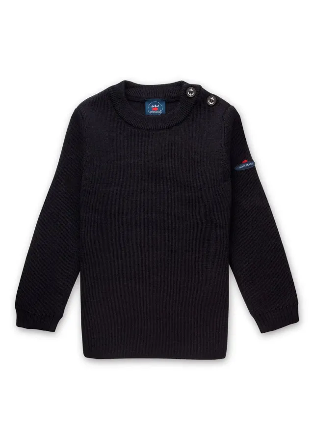 Saint James Moussaillon pull marin enfant navy laine mélangée