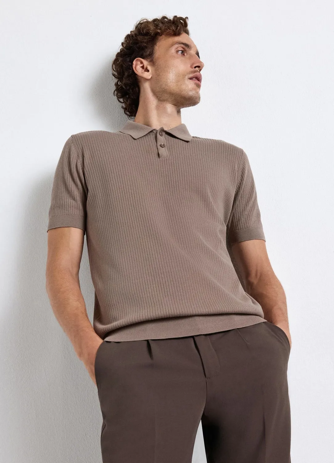 Calliope Polo côtelé homme manches courtes