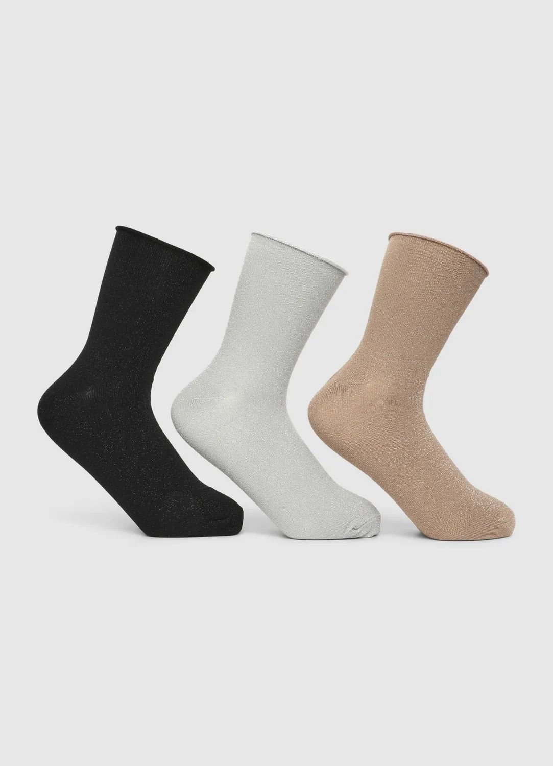 Calliope Lot 3 chaussettes femme brillantes cheville