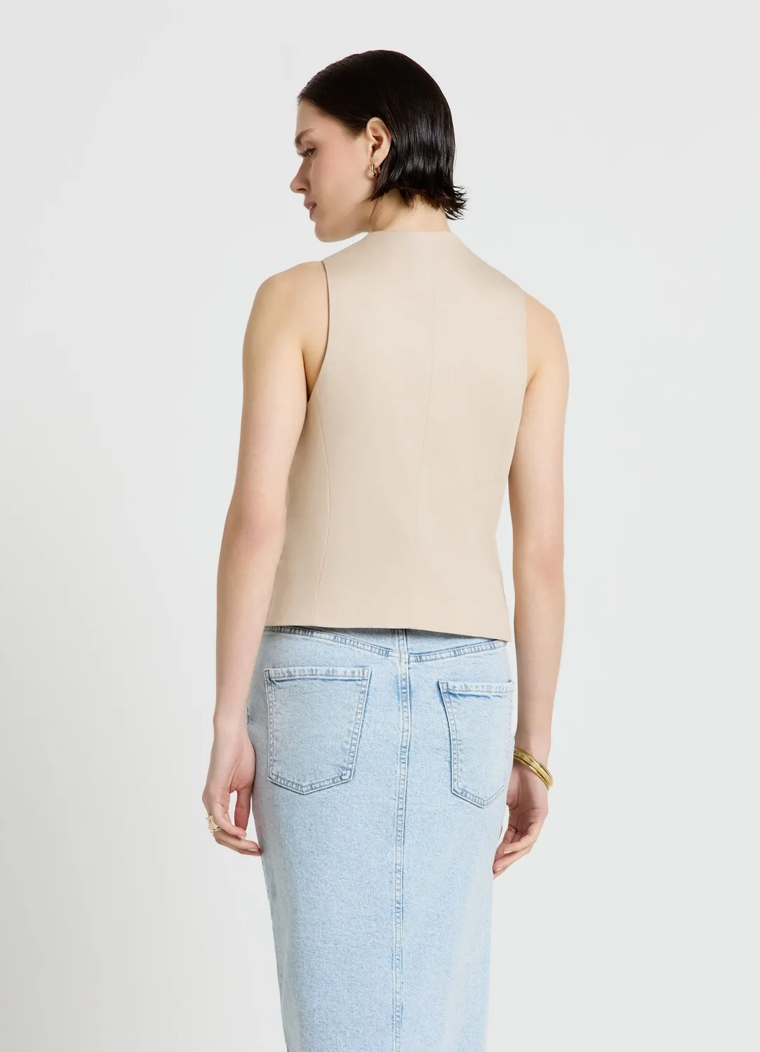 Calliope Gilet tailleur femme col V boutons