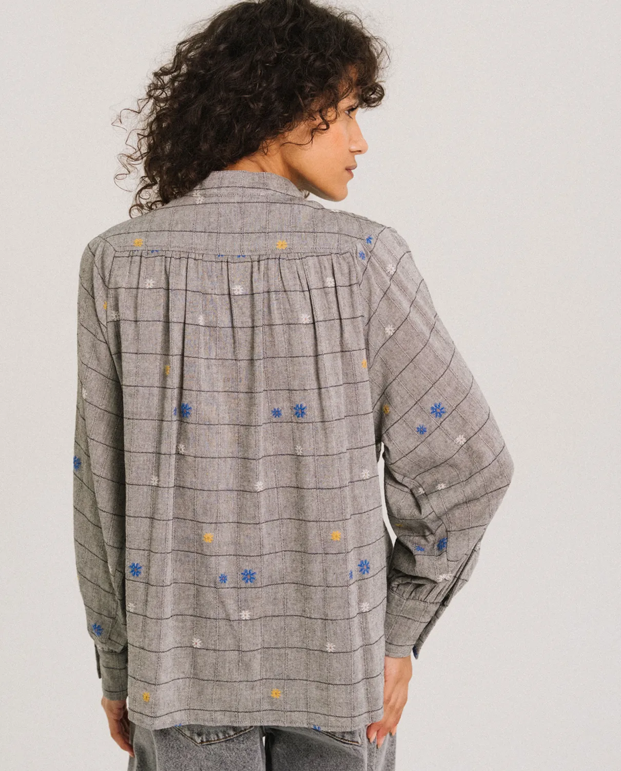 Tinsels Forest Songs blouse coton jacquard